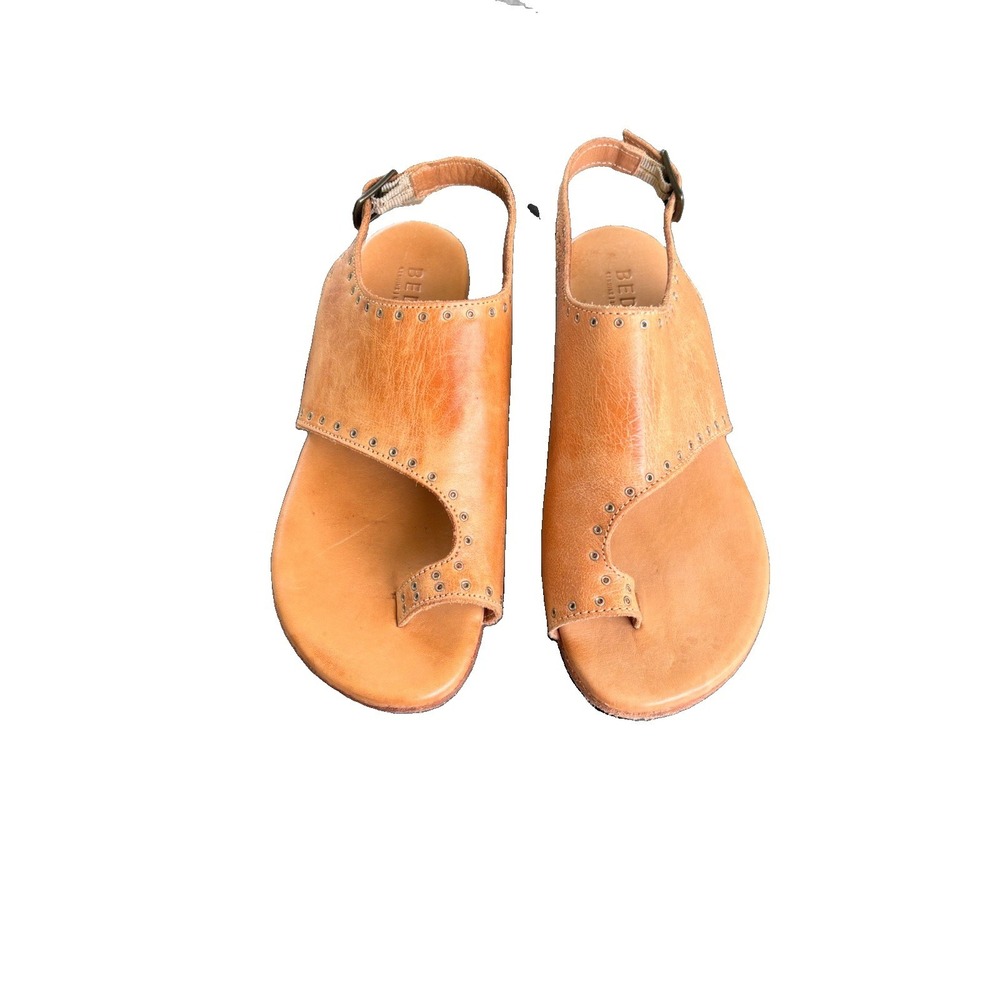 Bed Stu Misha Leather Sandals Rustic Tan Womens Size 6 Handmade $145 Retail